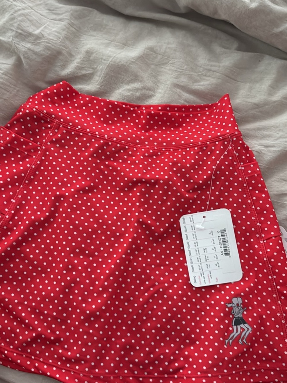 Polka Dot Red running girl - Women's Active Skirt